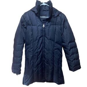 NILS Women's size Small Black Duck Down Hooded Winter Parka Coat Warm Puffer